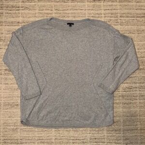 Talbots Petite Metalic Silver Shimmer Crew Neck Sweater